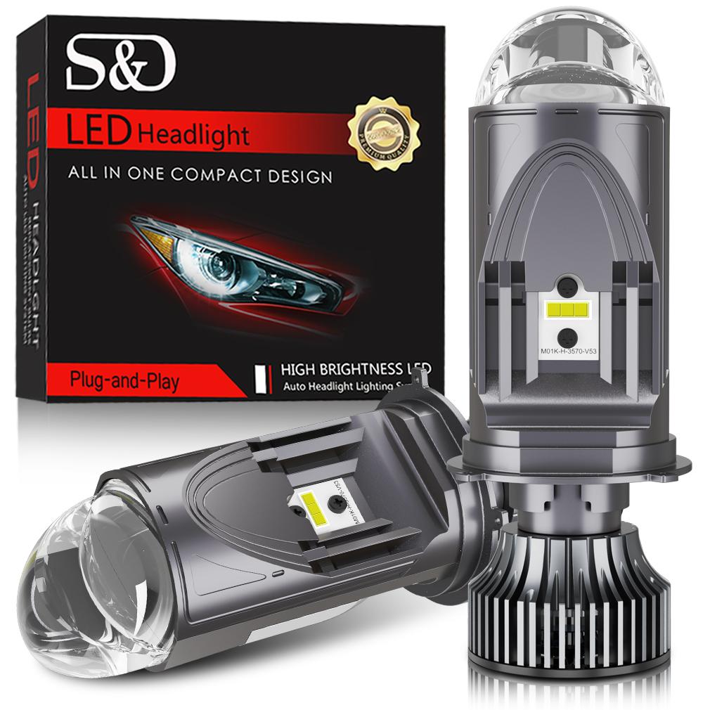 2 шт. 140 Вт 60000LM Двойная линза/Одна линза H4 Светодиодная лампа для фар Лампа проектора Дальний/ближний свет Автомобиль Модернизация LHD RHD Фара Canbus без ошибок