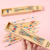 Wooden Pick-Up Sticks Game with Box Kids Adults Interactive Classic Board Game Brain Teaser Educational Long Bamboo Stick Picking Desk Toy