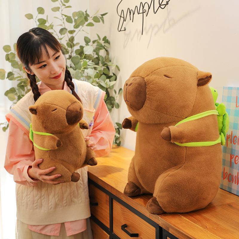 Capybara Backpack & Plush Toy: Cute Capybara Doll & Pillow for Girls' Birthday Gift