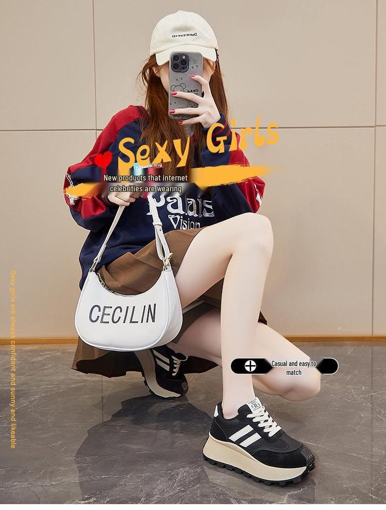 Korean Style Women's 2025 Spring Forrest Gump Shoes - Thick-Soled, Height-Increasing Casual Running Shoes HL871-1