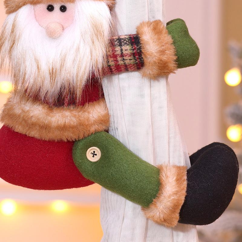 1PC Hat Designs with Sweaters Curtain Buckle Christmas Decorations Christmas Creative Curtain Clips Reindeer & Santa Snowman