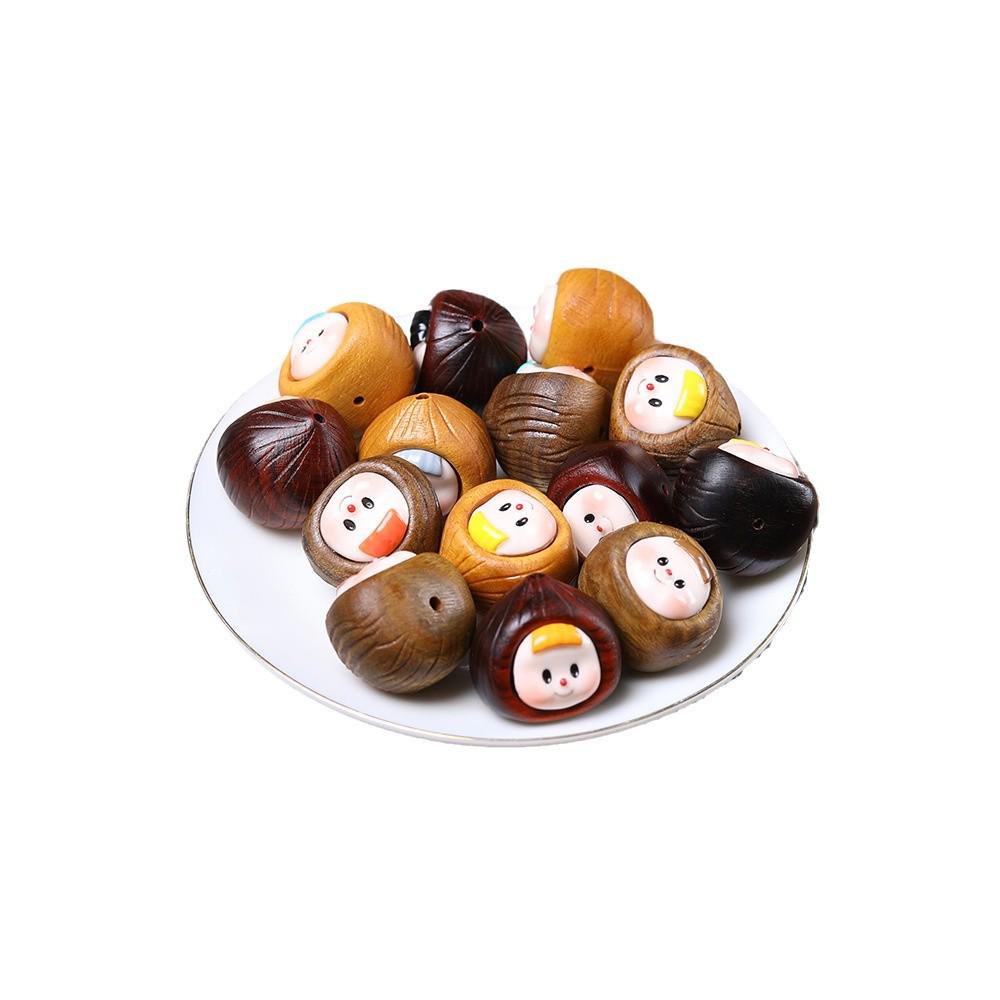 Кулон из палисандра в виде мультяшного каштана, сестры чеснока, из зеленого сандала, цепочка для мобильного телефона