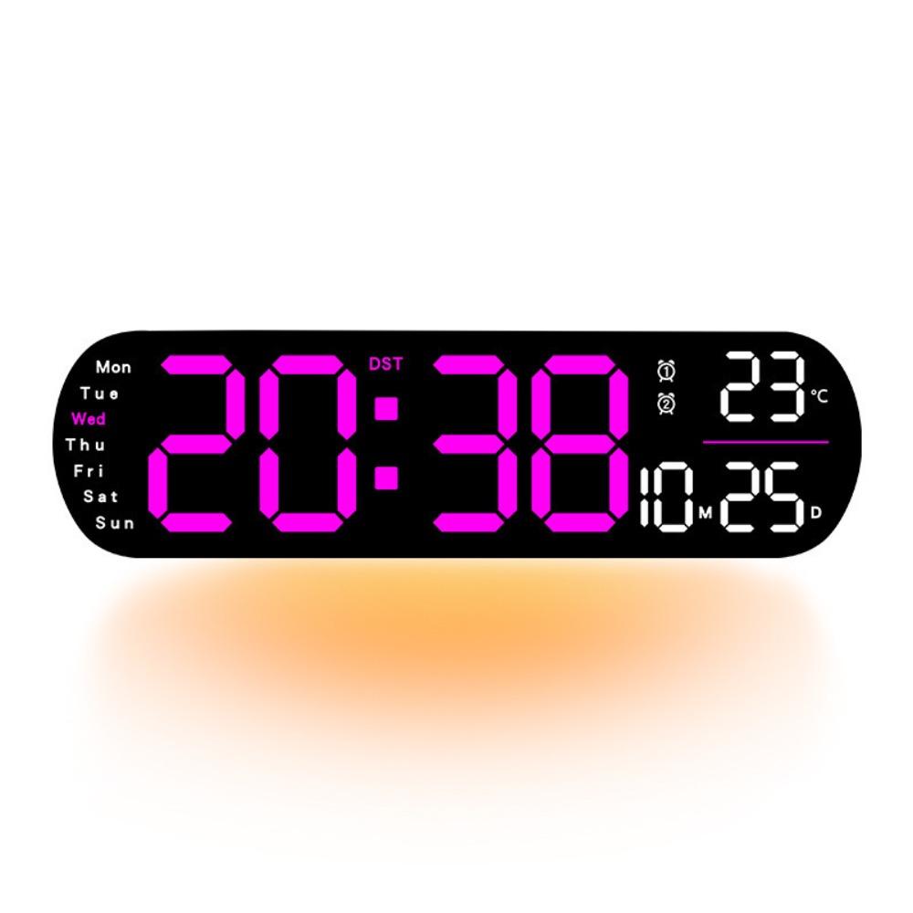 Ambient Lights Large LED Display Clock Electronic Alarm Clock Living Room Decor