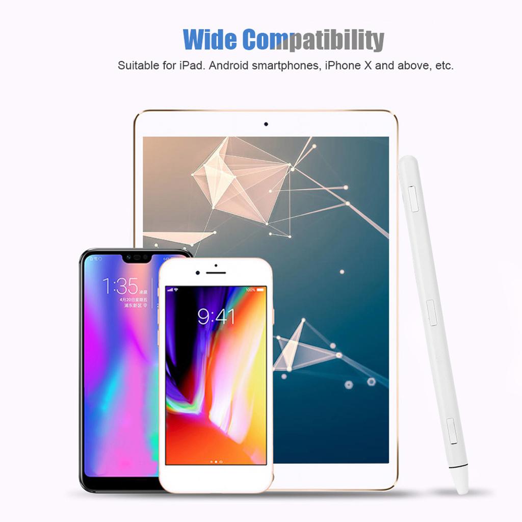 High Sensitivity Capacitive Stylus No Scratch Touch Pen for iPad with Built in Magnet White