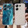 Художественный синий мрамор для Xiaomi Redmi Note 13 Pro 4G Ударопрочный силиконовый чехол с мягким белым леопардовым принтом для Note13 5G