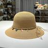 Французский holiday style соломенная шляпа женская летняя для прогулок складная солнцезащитная шляпа с большими полями модная защита от солнца пляжный козырек шляпа