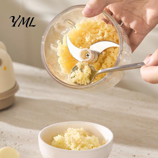 Handy Food Processor for Kitchen Electric Garlic Masher, Portable Wireless Chopper with Stainless Steel Blades, Rechargeable Mini Vegetable
