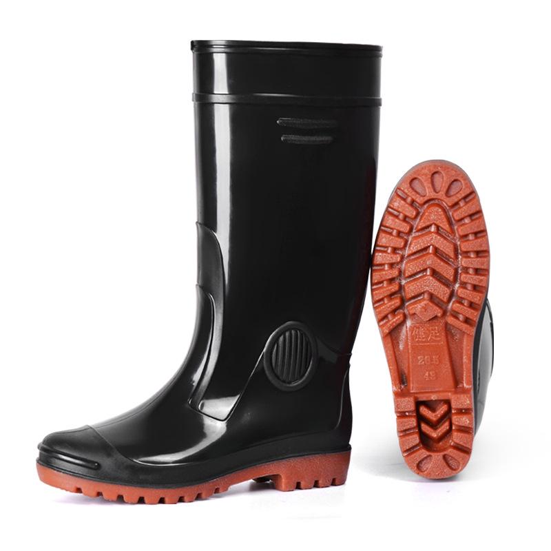 Men's Waterproof Non-Slip High-Top Rain Boots, Thick-Soled and Wear-Resistant for Fishing, Work, and Mining.