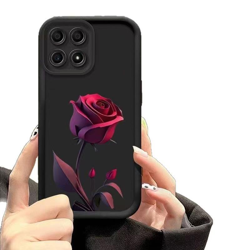 Эстетичный чехол для Apple iPhone с красной розой для iPhone 17, 16 Pro Max, 15 Pro, 14 и 13 - Европейский и американский дизайн