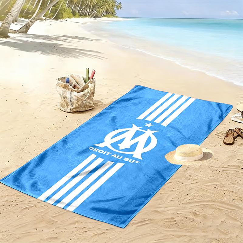 Olympique de Marseille Print Beach Towel, Large Soft Quick Dry Towel for Beach Camping Swimming