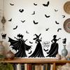 New Halloween wall stickers Halloween decorative wall stickers Bat witch stickers