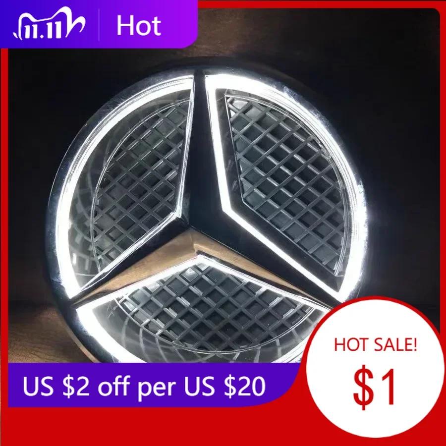 DLT2   For Mercedes Benz White Blue Red Light Car Front Grilled Star Emblem LED Illuminated Logo for Mercedes Benz W205 C E R ML GL GLA