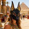 Egyptian Jackal Masque - Halloween Cosplay Props, Jackal Cosplay Masque, Hand Painted Faux Gold Masquerade Face Covering For Holiday Facial Covering