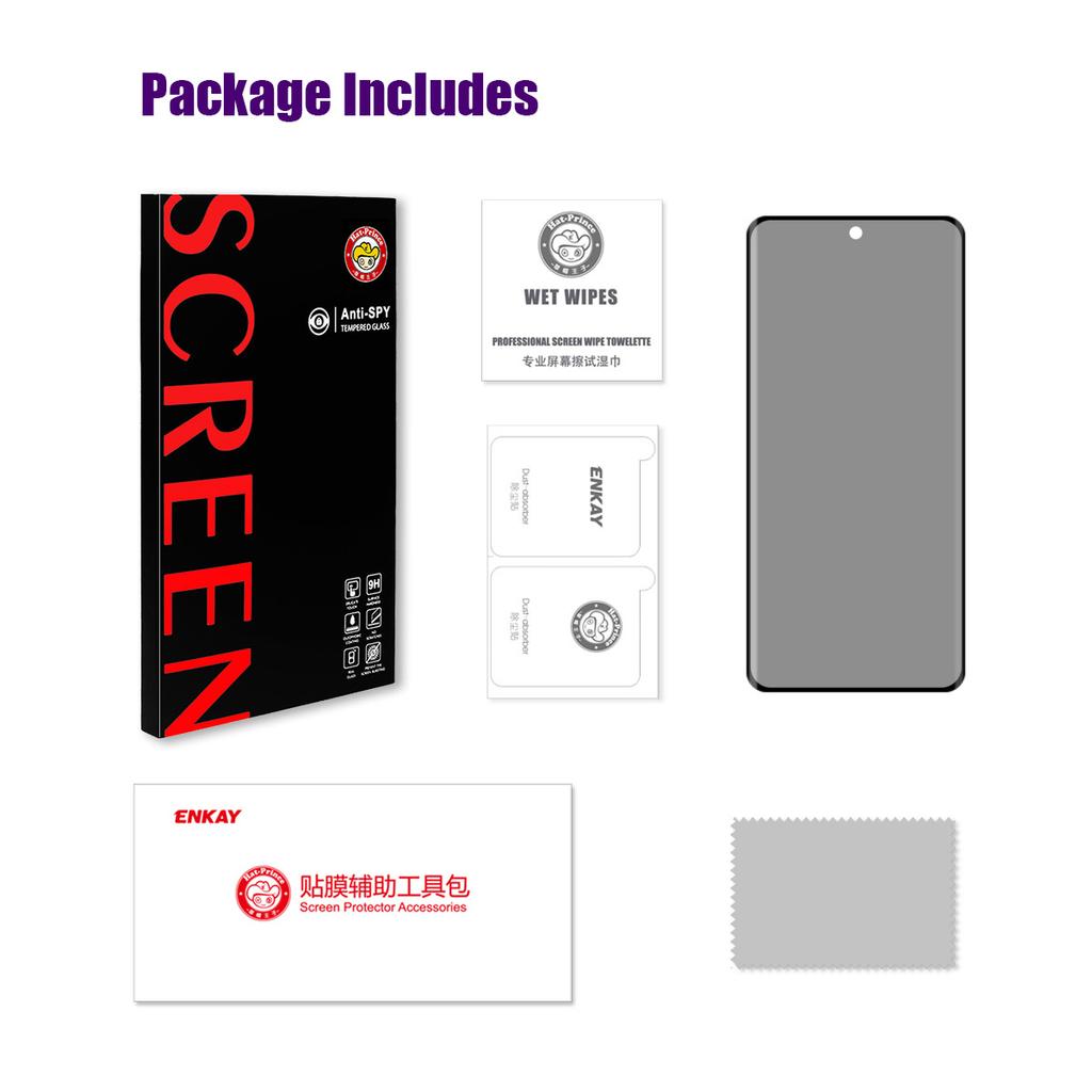 Защитная пленка для экрана ENKAY HAT PRINCE Privacy для Motorola Edge 50 Fusion 5G/Moto G85 5G/S50 Neo 5G 3D изогнутое закаленное стекло антишпионская пленка