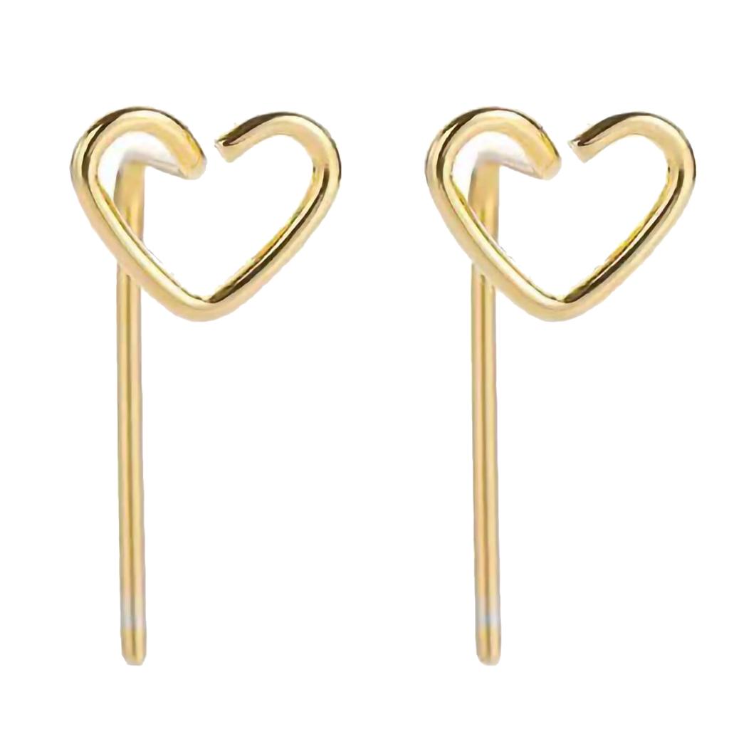 Серьги-пусеты в форме сердца Блестящие Стильные Изысканный дизайн Сплав Модные серьги-пусеты для повседневной носки Вечеринка Золото