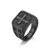 Retro Stainless Steel Cross Ring, European and American Style Men's Personality Niche Titanium Steel Hand Jewelry