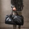 Мужская дорожная сумка из натуральной кожи, повседневная ручная сумка, большая вместительная сумка для фитнеса, карман для обуви на плечо для 18-дюймового ноутбука