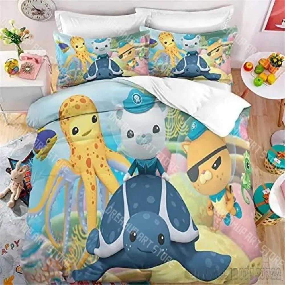 Полюбуйтесь мультяшным комплектом пододеяльника Octonauts Love Child HD, чехлом для одеяла для детских постельных комплектов, постельным бельем, декором для спальни