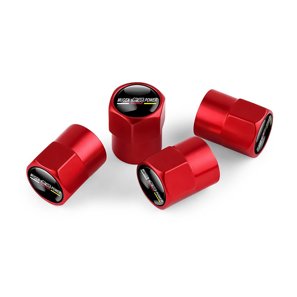 4Pcs/Set Car Wheel Tire Valve Caps Metal Stem Cover Car Accessories For Honda City HR-V Jazz Accord Civic CR-V Fit Mugen Insight