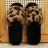 Хит продаж, модные леопардовые плюшевые тапочки на плоской подошве, женские удобные нескользящие хлопковые шлепанцы, теплые тапочки с открытым носком для дома и улицы
