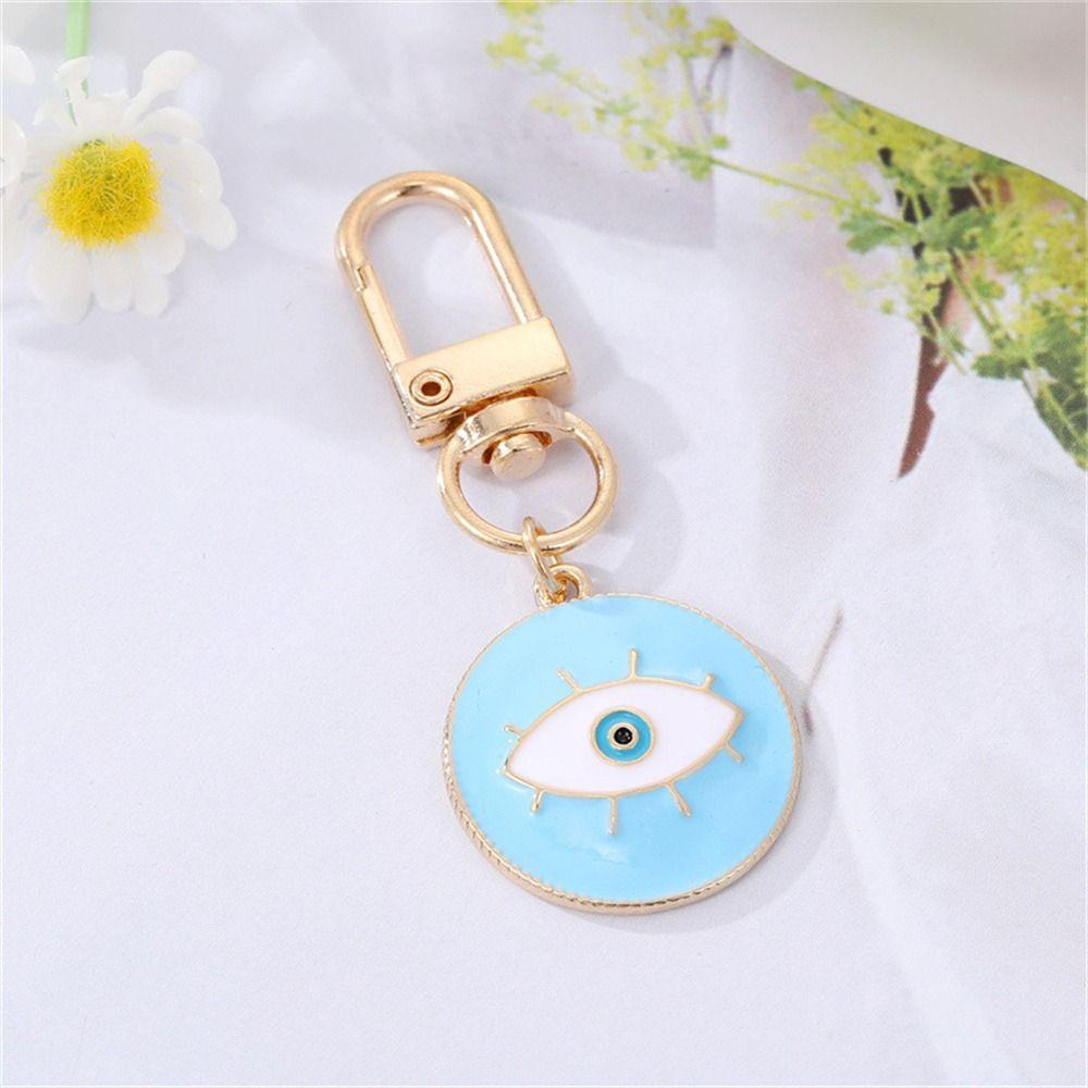 Retro Round Evil Eye Keychain Lucky Turkish Lucky Eye Pendant Blue Eye Keyring Friends Couples
