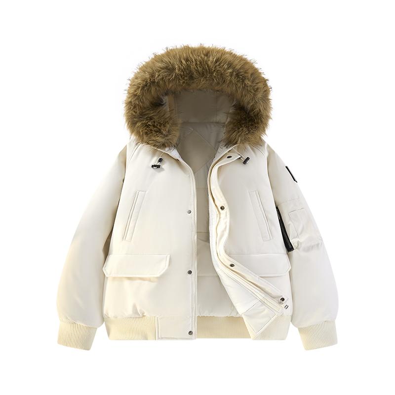 Fur collar velvet jacket, men's cotton coat, men's loose hooded top, men's household