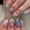 24Pcs 3D Gel False Nail Full Cover Fake Nail Tips French Press on Nails  Women