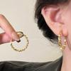 Серебряная Игла Осень и Зима Металлические Серьги Серьги Нишевая Мода Серьги в Холодном Стиле Универсальные Легкая Роскошь Премиальные Серьги