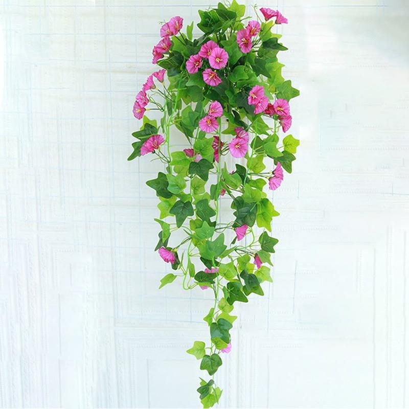 1 шт. искусственный цветок искусственный ротанг поддельные растения настенный ипомея цветок искусственный цветок свадьба домашний декоративный