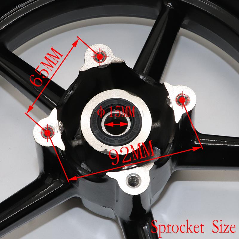 Motorcycle 12 inch Rims 12-2.50 Front 12-3.00 Rear Rim Fit For Pit Bike Motard Supermoto Mini GP Wheel