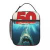 Изолированная сумка-ланчбокс Jaws 50th Anniversary Logo для женщин, офисный охладитель, термоконтейнер для еды, сумка-тоут, портативные ланч-боксы, контейнер