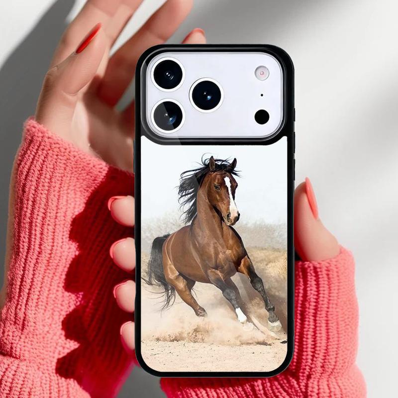 Красивый Чехол для Телефона с Изображением Лошади для iPhone 17 16 15 14 13 Pro Max Задняя Крышка для 12 11 Pro Coque