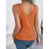 QICED Весна Лето Однотонный V-образный вырез Вырез Без рукавов Вязаный свитер Жилет для отпуска Женская одежда