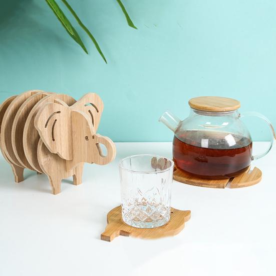 Деревянные животные изоляционные подставки набор нескользящие антиожоговые подставки для горячих блюд 3D животные