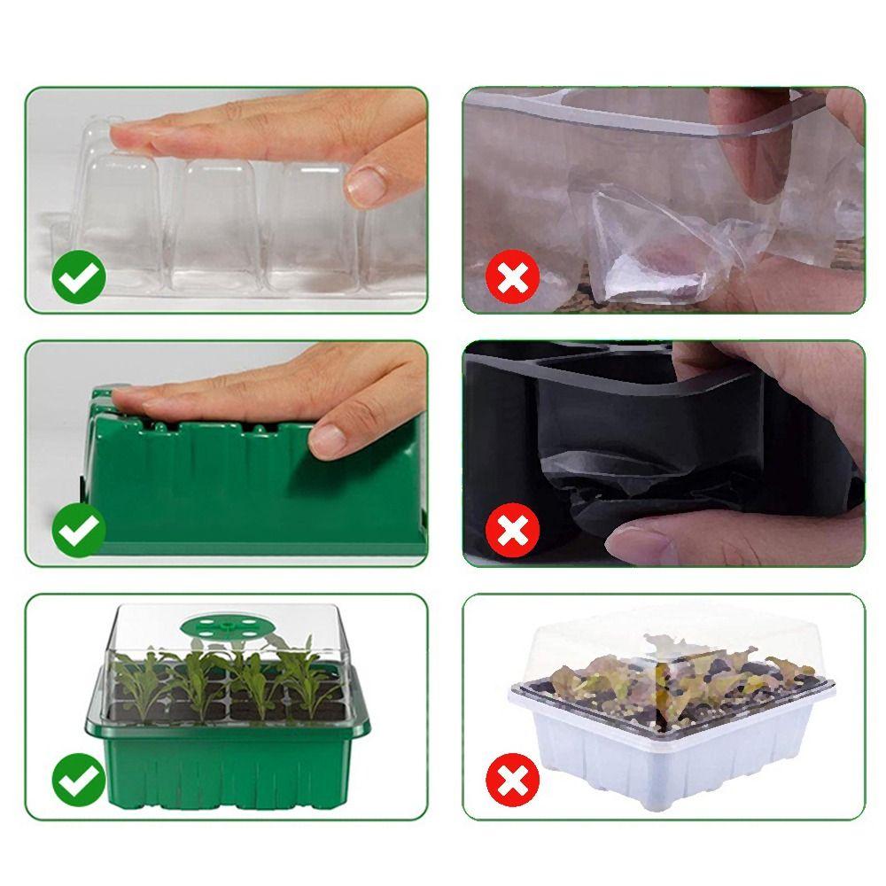 Mini Greenhouse Seed Starter Tray 6/12Grids Plant Starter Kit New Plant Germination Base Garden