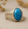 Arizona Turquoise Ring, 925 Solid Sterling Silver, Men Women Ring, Gemstone Ring, Signet Ring, Statement Ring