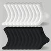 3/6Pairs of Plain Black and White Socks, Simple and Comfortable Mid-Calf Socks, Suitable for Autumn and Winter, Men's Socks