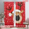 2 шт., шторы с принтом плоского 2D рисунка, милые рождественские снежинки с оленями_b, универсальная ткань (без удилища) Универсальный Все Идеально для