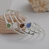 Natural Gemstone Bracelet - Open Cuff Womens Fashion Jewelry