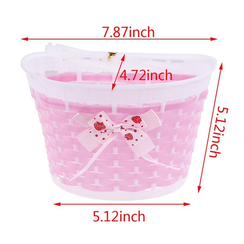 Bicycle Basket Front Bag Bike Bowknot Front Basket For Children Girl Cycling