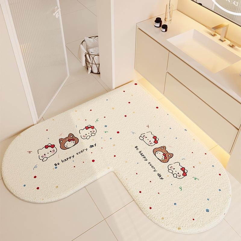 Irregular Shape Living Room Decoration Carpet Thick Plush Rugs for Bedroom Fluffy Soft Bedside Floor Mat Washable Bathroom Rug