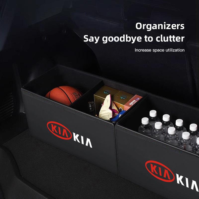 AAOB1 Car Trunk Organizer Box Large Capacity Auto Storage Bag Tools For KIA Sportage Seltos Sorento K3 K4 Soul Carnival EV6 EV9 K5 EV5