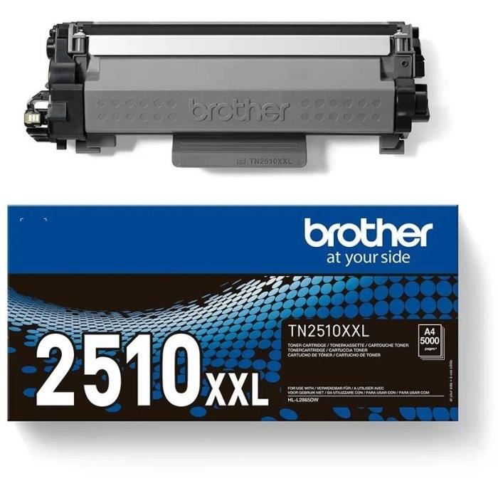 Kit Toner - BROTHER - TN2510XXL - 5000 Pages Selon ISO19752 - Noir - Pour HL-L2865DW/ MFC-L2960DW/ MFC-L2980DW