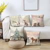 Throw Pillow Cover Xmas Theme Decorative Single Side Printing Unique Christmas Pattern Sofa Couch Throw Cushion Cover Daily Use
