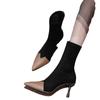 Pointed Toe Women Snow Ankle Boots High Heels Fashion Shoes Suede Sexy Chelsea Boots 2024 Trend Winter Pumps Fashion Botas Mujer
