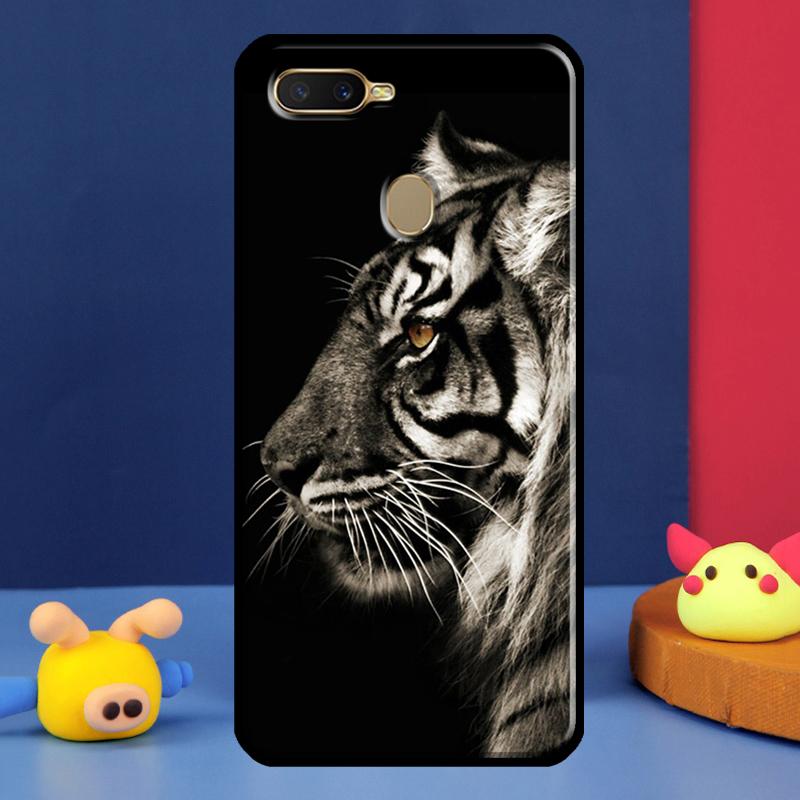 Чехол с изображением лица льва и тигра для Oppo A16 A76 A96 A58 A78 A98 A5 A9 A91 A15 A17 A77 A52 A72 A74 A94 A54S A57S