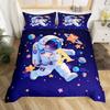 Astronaut Duvet Cover Set Cartoon Space Astronaut Decor Bedding Set Soft Breathable Comforter Cover with Pillowcase with Zipper
