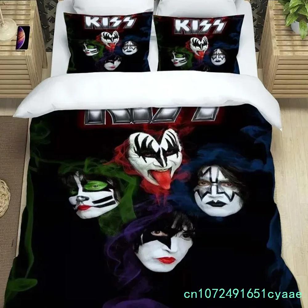 Постельное белье с принтом рок-группы KISS, Односпальное, Полуторное, Двуспальное, Евро, King Size, Музыкальный комплект постельного белья KISS, Комплекты постельного белья для детской спальни