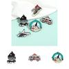 Creative Cartoon Landscape Pin Unique Geometric Design Metal Brooch For Fashionable Attire