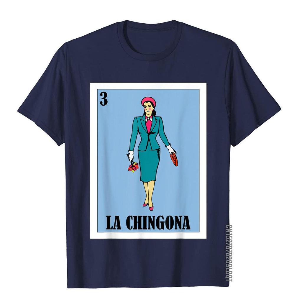 Подарок-лотерея La Chingona Мексиканская лотерея La Chingona Футболка Классические футболки в китайском стиле Хлопковая унисекс футболка Молодежная